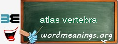 WordMeaning blackboard for atlas vertebra